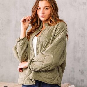 Z Supply Quilted Puffer Jacket - Sage